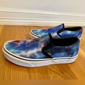 Vans slip on shoes Galaxy, Blue 💙, Size women’s 7